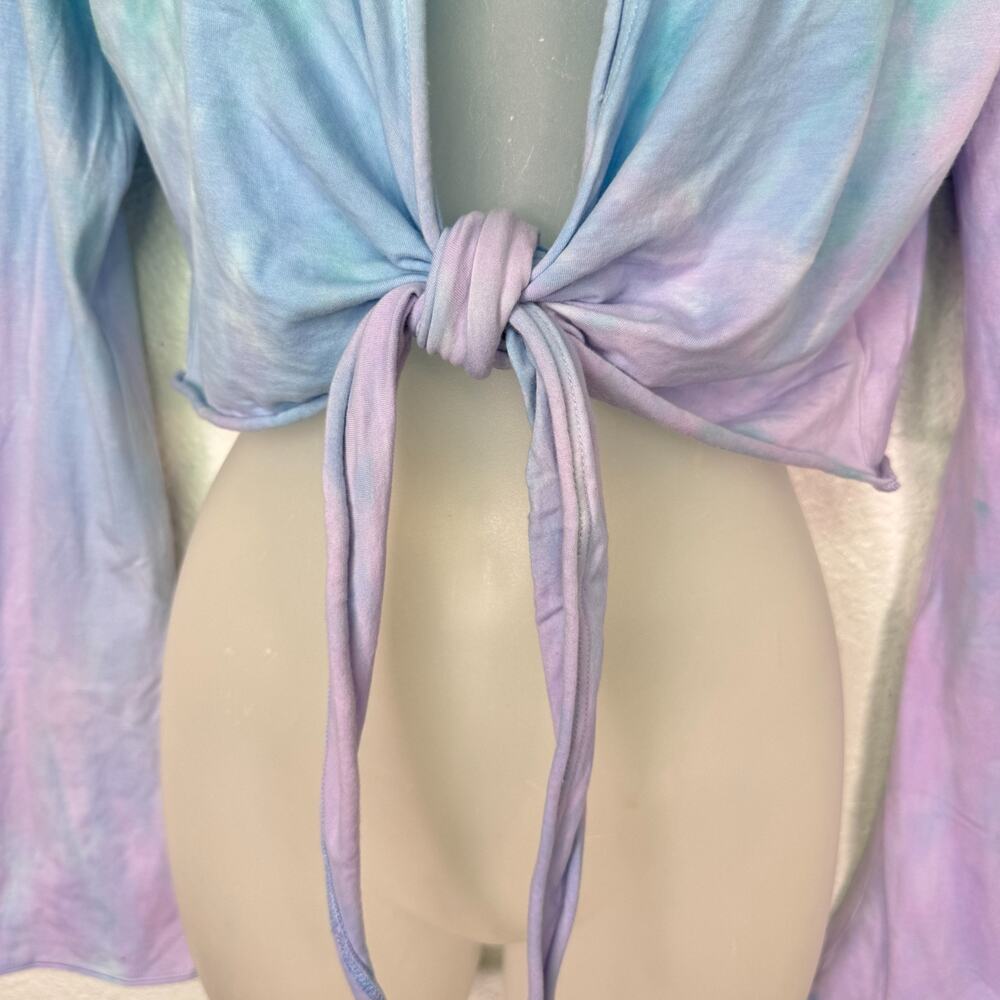 Hard Tail Forever Y2K Top Womens Medium Crop Tie Dye Pastel Yoga Gym Cover Vtg - Picture 6 of 11